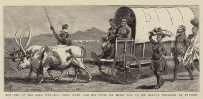 Het Einde van de Zoeloe Oorlog, de Chef Oham en zijn Vrouwen op Weg naar Sir Garnet Wolseley in Utrecht door Charles Edwin Fripp
